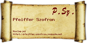 Pfeiffer Szofron névjegykártya